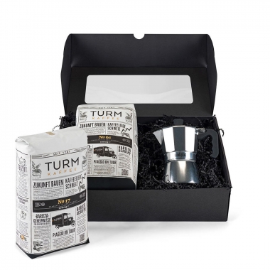 kampagne | geschenkbox / kunde |turm kaffee / manipulator | digitalfotografie . retusche . composing